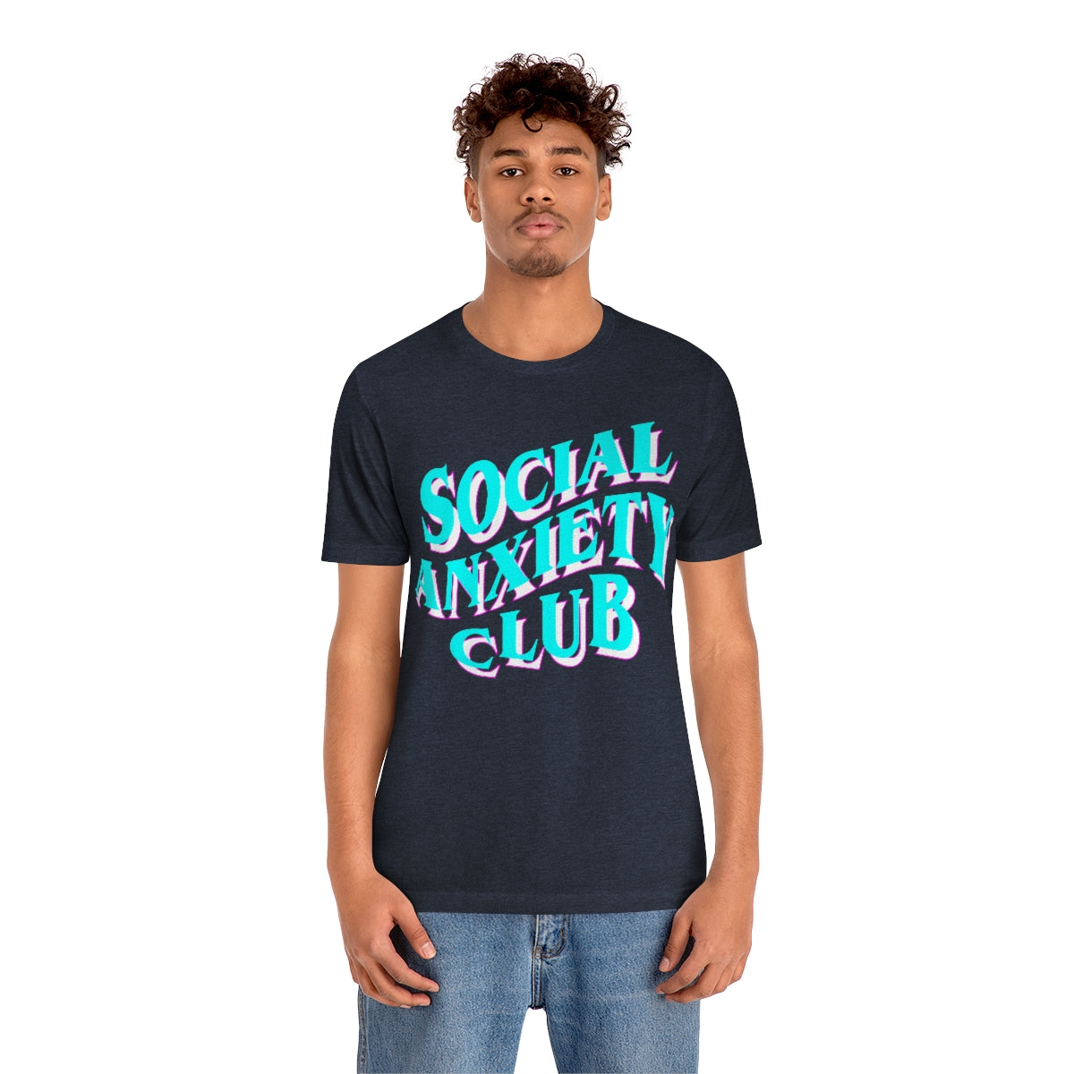 Social Anxiety Club Aqua Pink 3D Print  Unisex Jersey Short Sleeve Tee