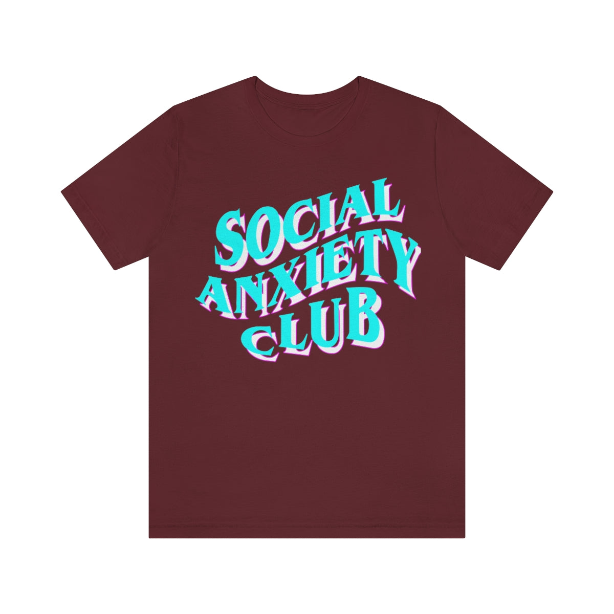 Social Anxiety Club Aqua Pink 3D Print  Unisex Jersey Short Sleeve Tee