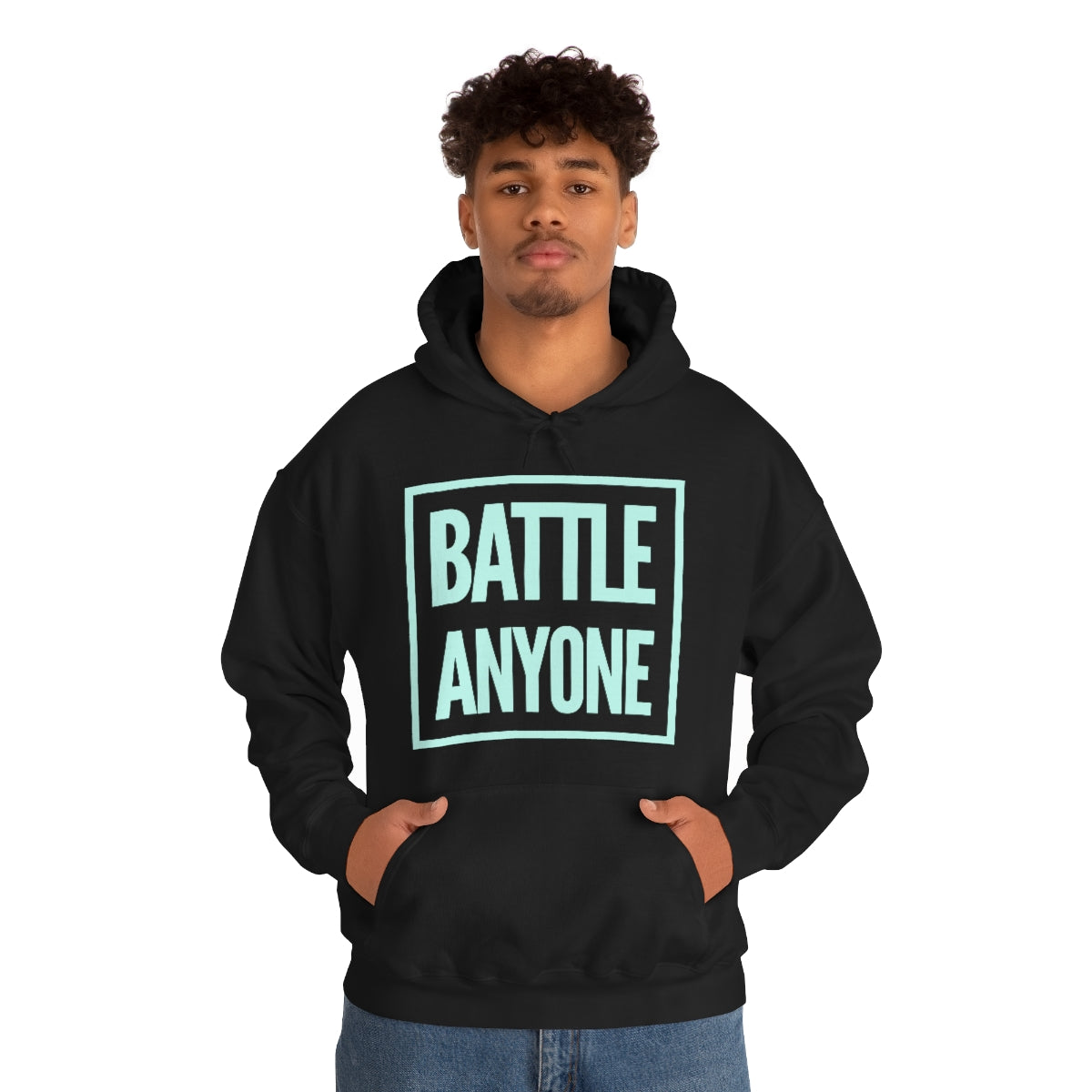 Battle Anyone Word Box Mint Print Unisex Heavy Blend™ Hooded Sweatshirt