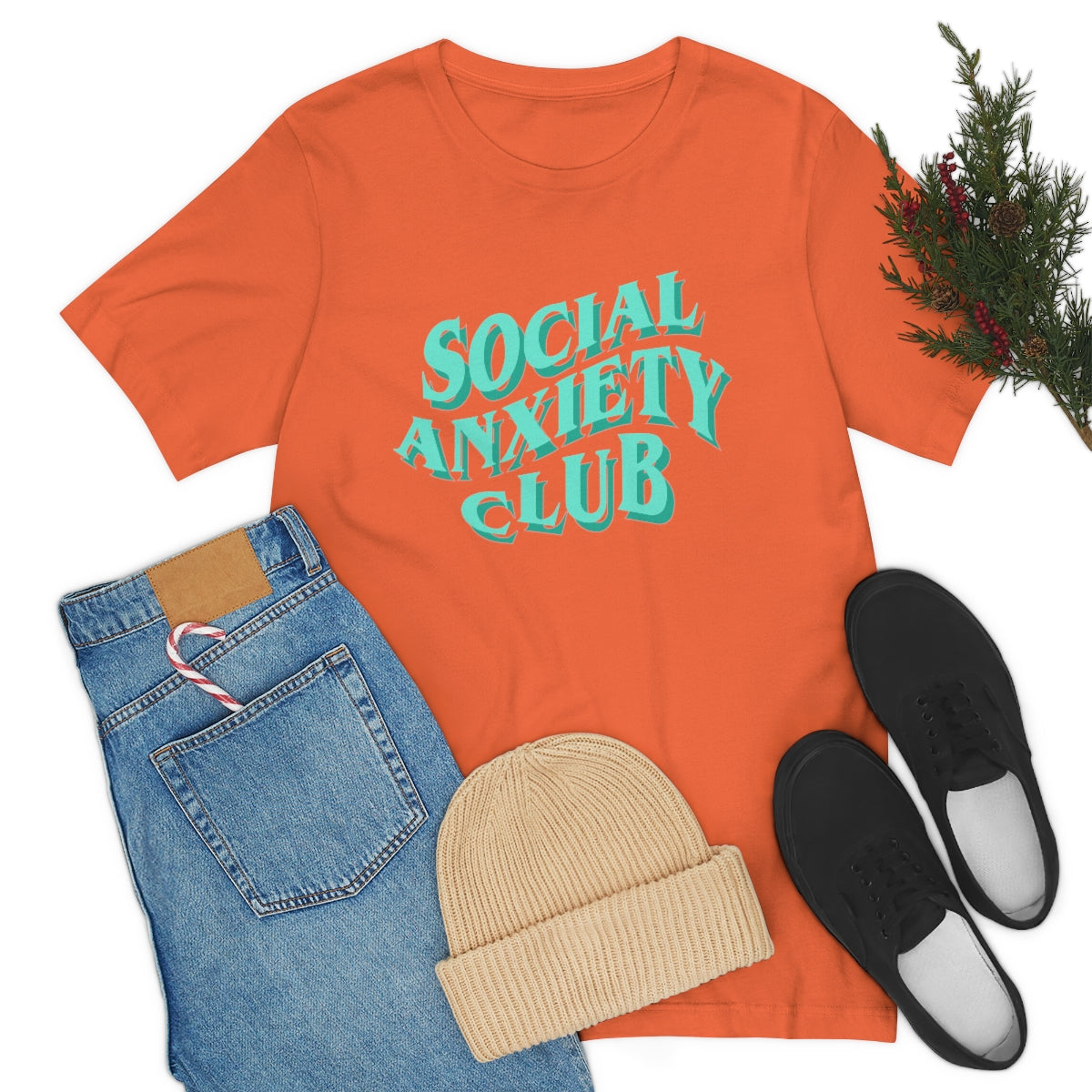 Social Anxiety Club Teal 3D Print Unisex Jersey Short Sleeve Tee