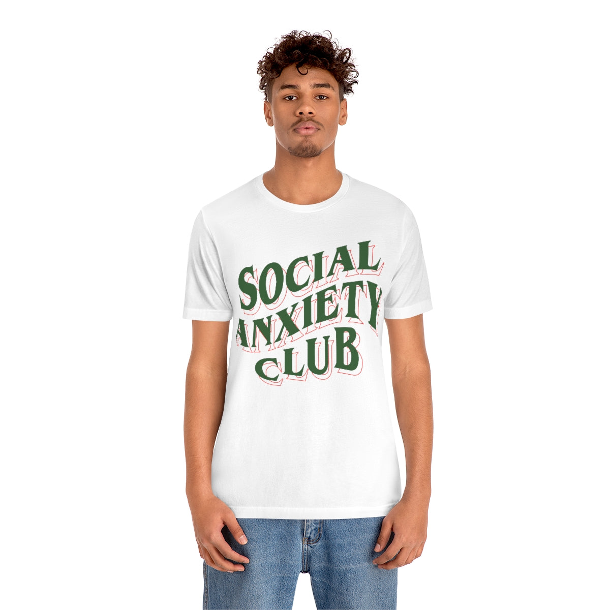 Social Anxiety Club Green 3D Print Unisex Jersey Short Sleeve Tee