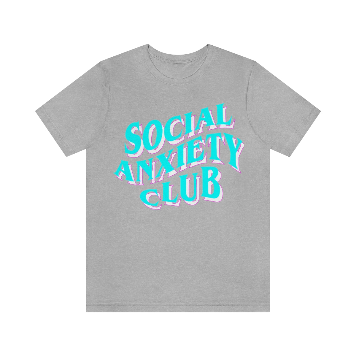 Social Anxiety Club Aqua Pink 3D Print  Unisex Jersey Short Sleeve Tee