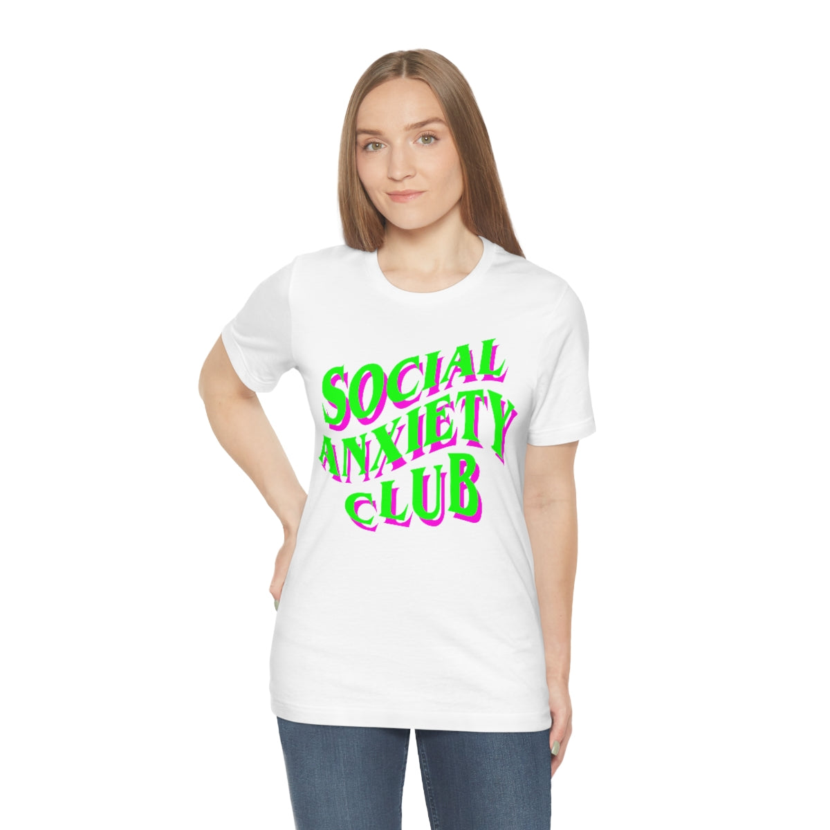 Social Anxiety Club Green 3D Print Unisex Jersey Short Sleeve Tee