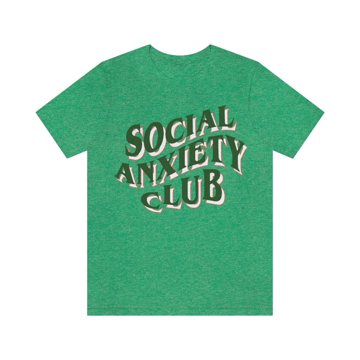 Social Anxiety Club Green 3D Print Unisex Jersey Short Sleeve Tee