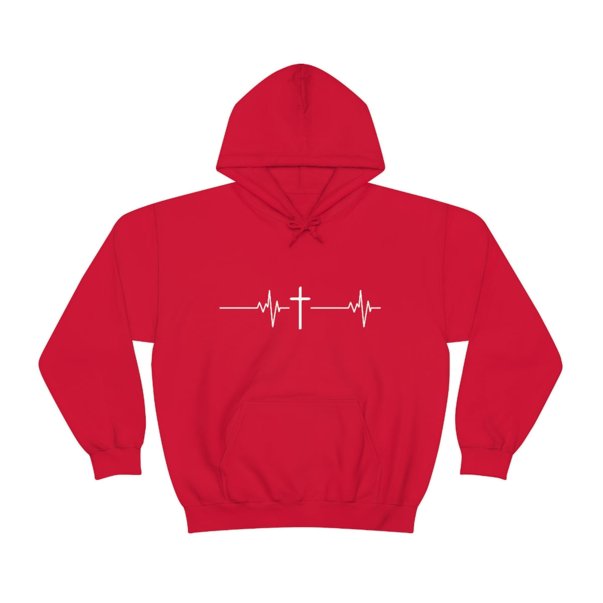 Gospel Affiliated Heartbeat White Print Unisex Heavy Blend™ Hooded Sweatshirt