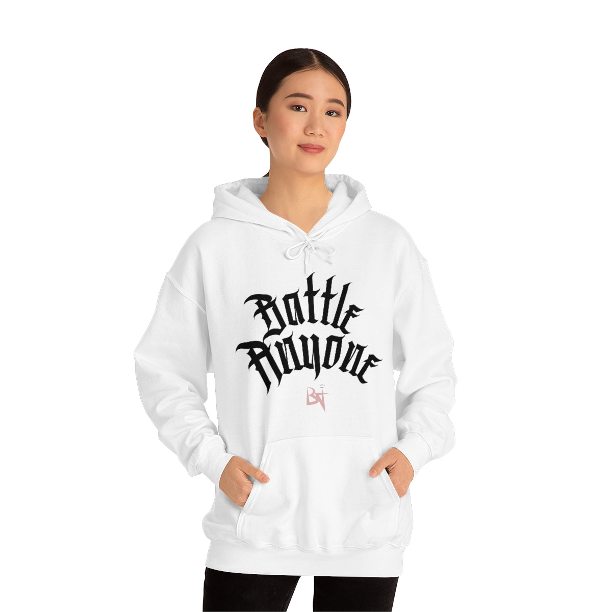 Battle Anyone Word Font Unisex Heavy Blend™ Hooded Sweatshirt