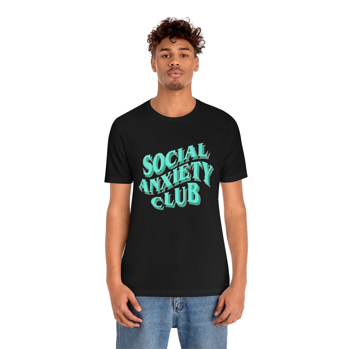 Social Anxiety Club Teal 3D Print Unisex Jersey Short Sleeve Tee