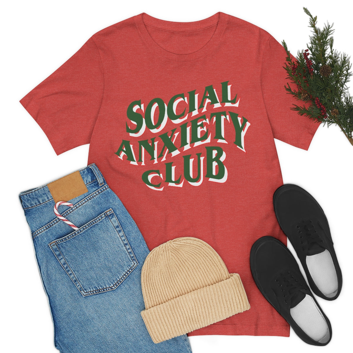 Social Anxiety Club Green 3D Print Unisex Jersey Short Sleeve Tee