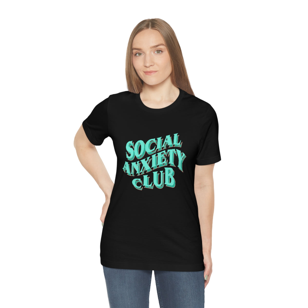 Social Anxiety Club Teal 3D Print Unisex Jersey Short Sleeve Tee