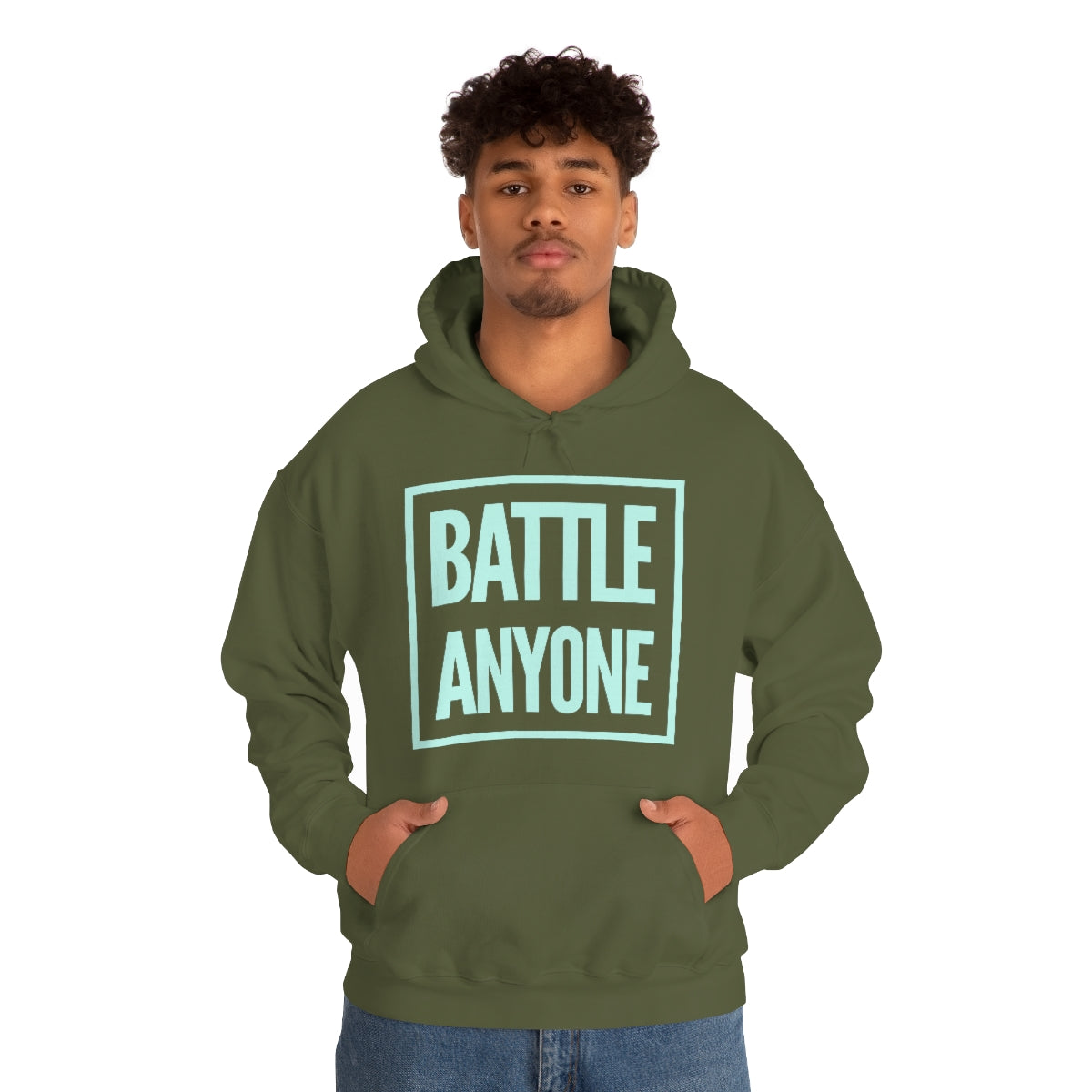 Battle Anyone Word Box Mint Print Unisex Heavy Blend™ Hooded Sweatshirt