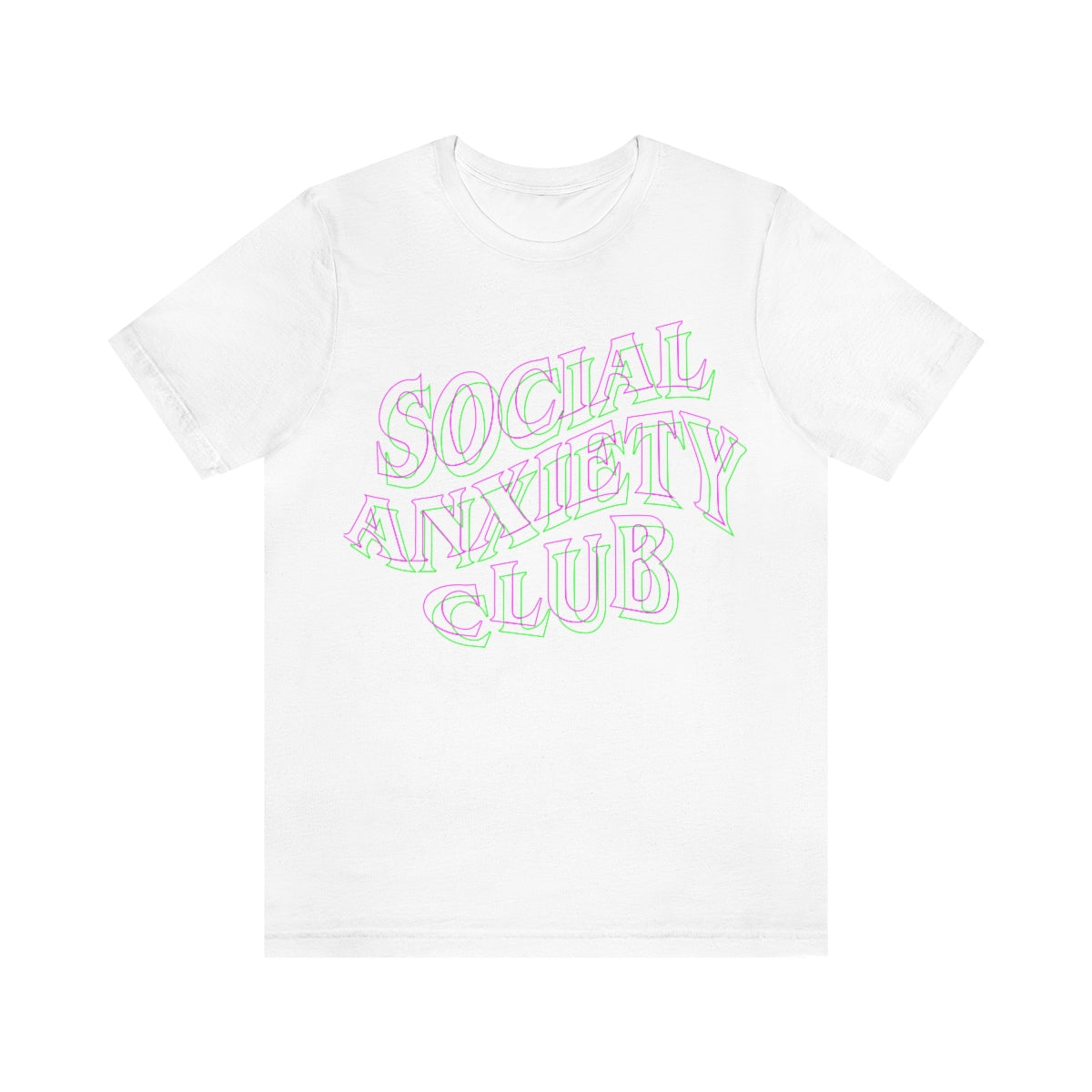 Social Anxiety Club Purple Outline Unisex Jersey Short Sleeve Tee