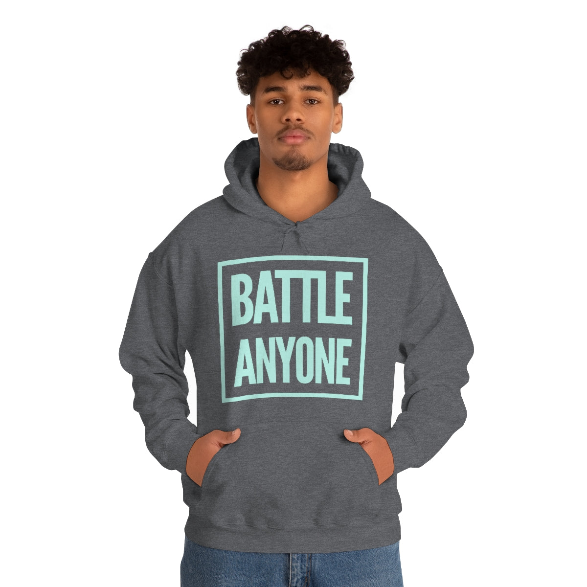 Battle Anyone Word Box Mint Print Unisex Heavy Blend™ Hooded Sweatshirt