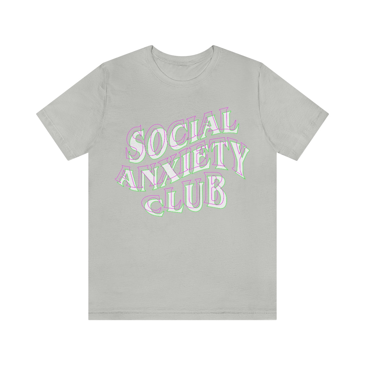 Social Anxiety Club Purple Outline Unisex Jersey Short Sleeve Tee