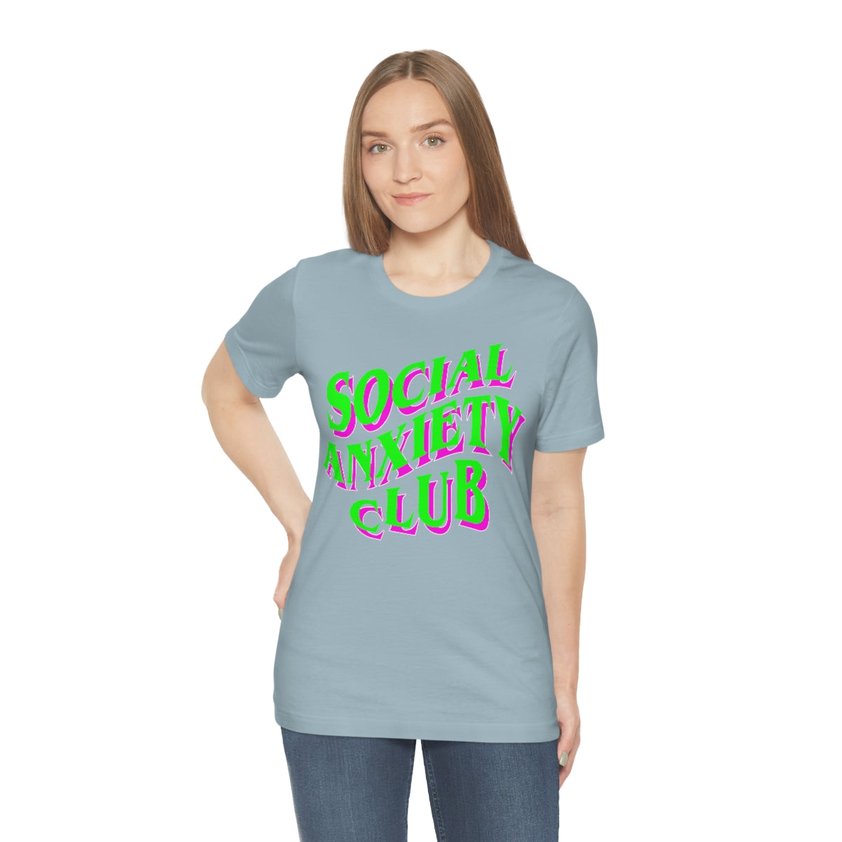 Social Anxiety Club Green 3D Print Unisex Jersey Short Sleeve Tee