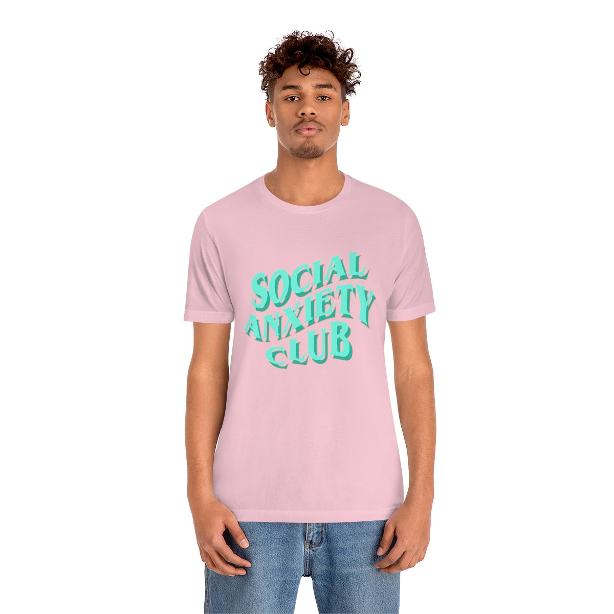 Social Anxiety Club Teal 3D Print Unisex Jersey Short Sleeve Tee