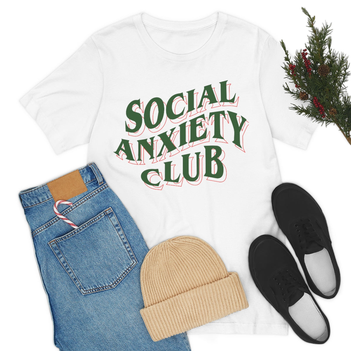 Social Anxiety Club Green 3D Print Unisex Jersey Short Sleeve Tee