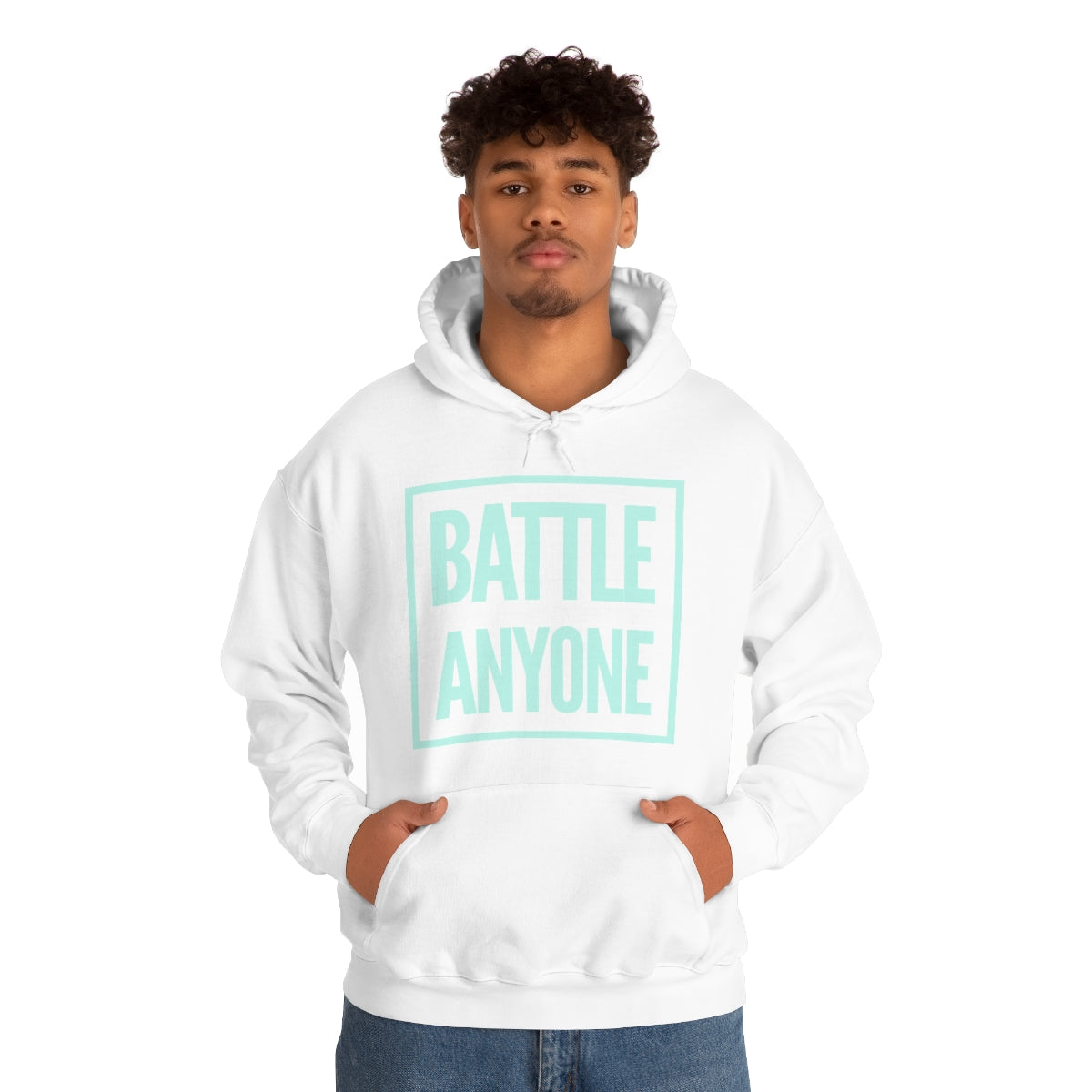 Battle Anyone Word Box Mint Print Unisex Heavy Blend™ Hooded Sweatshirt