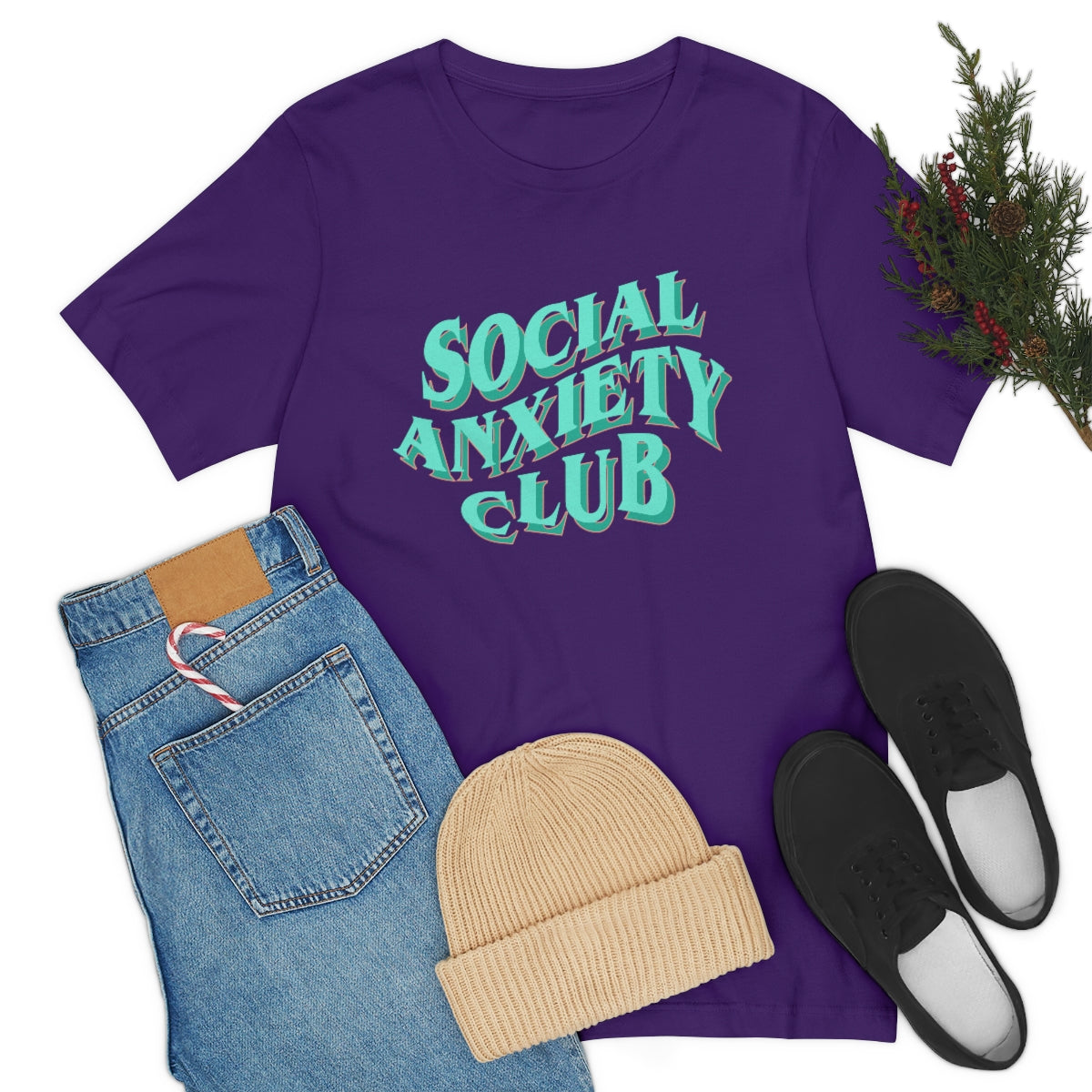 Social Anxiety Club Teal 3D Print Unisex Jersey Short Sleeve Tee