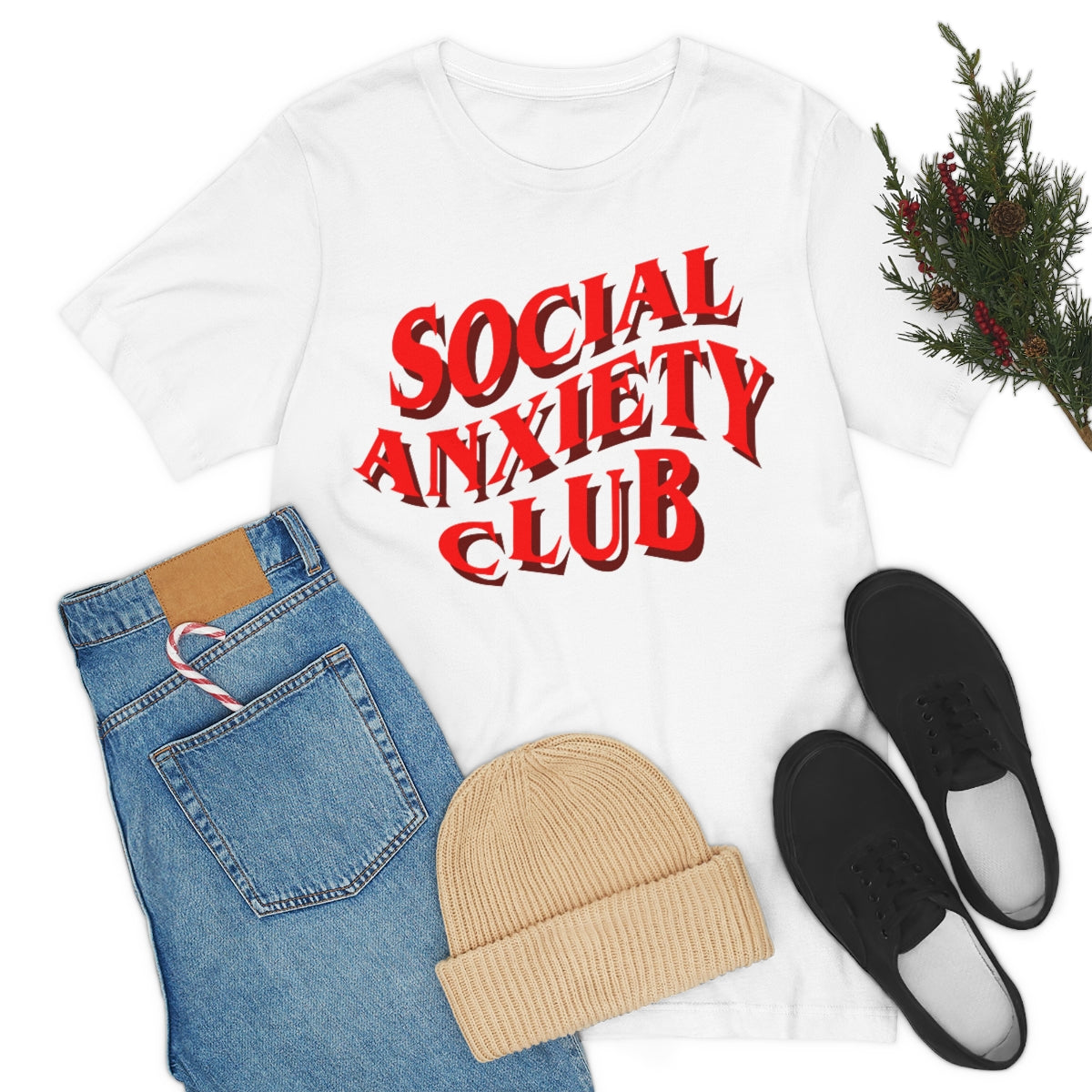 Social Anxiety Club Red 3D Print Unisex Jersey Short Sleeve Tee