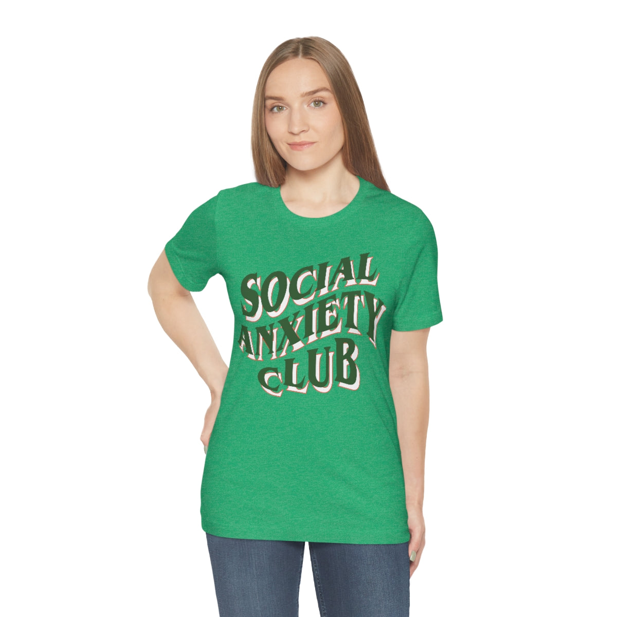 Social Anxiety Club Green 3D Print Unisex Jersey Short Sleeve Tee