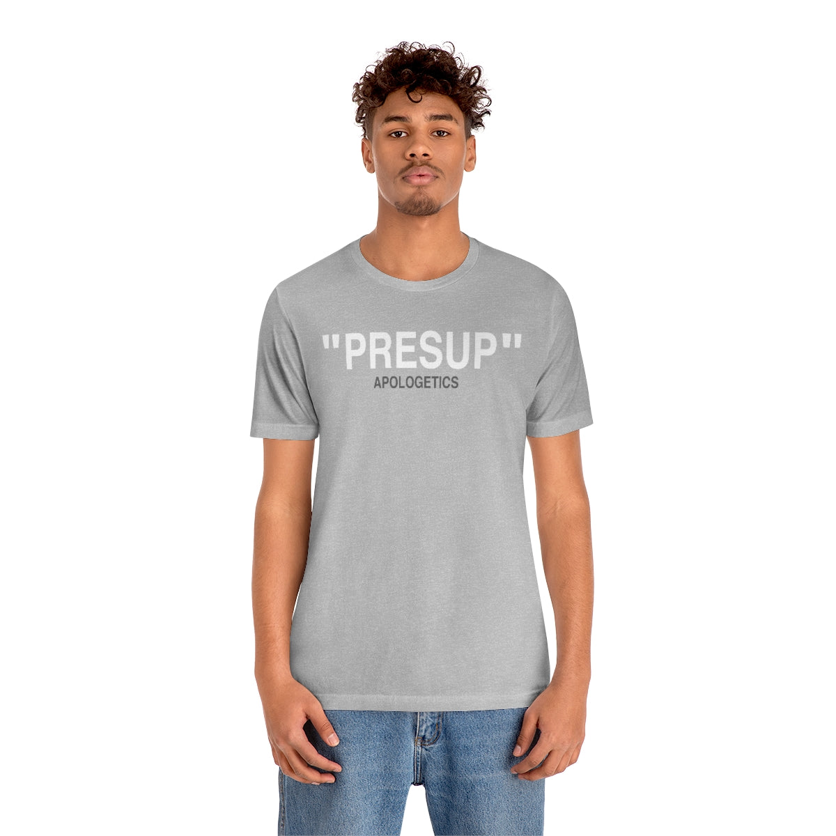 Gospel Affiliated Presup White Print Unisex Jersey Short Sleeve Tee