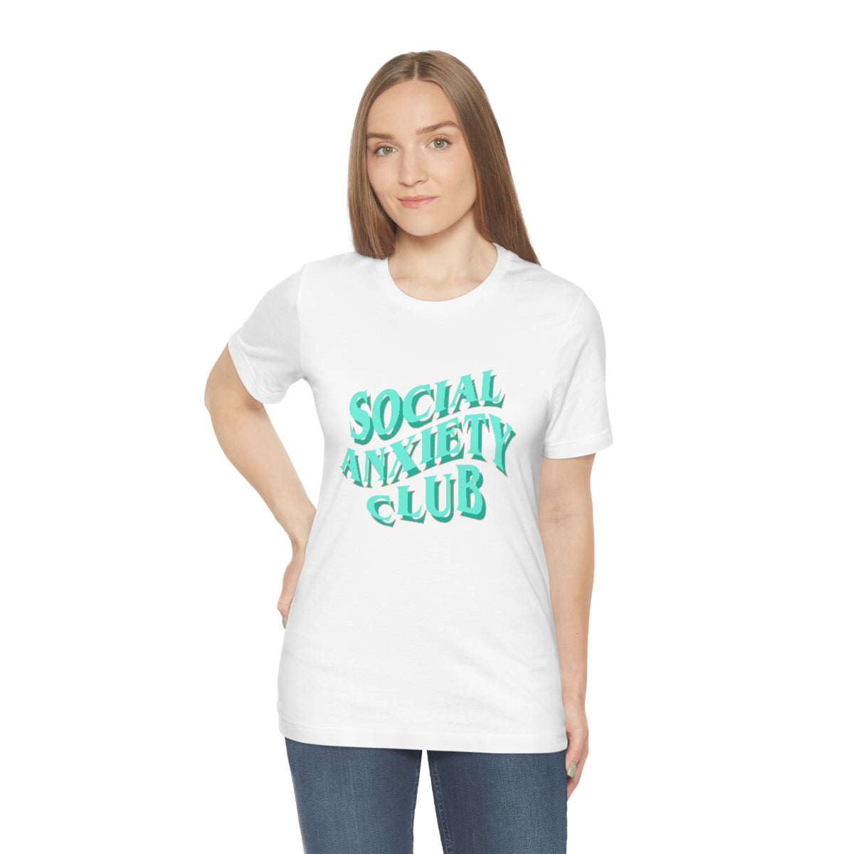 Social Anxiety Club Teal 3D Print Unisex Jersey Short Sleeve Tee