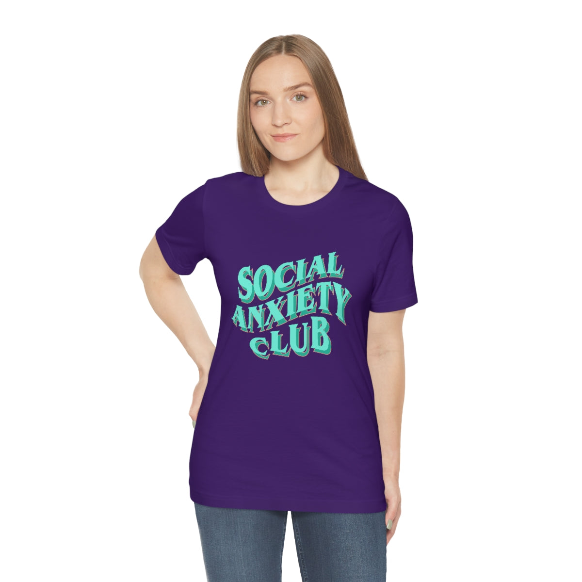 Social Anxiety Club Teal 3D Print Unisex Jersey Short Sleeve Tee