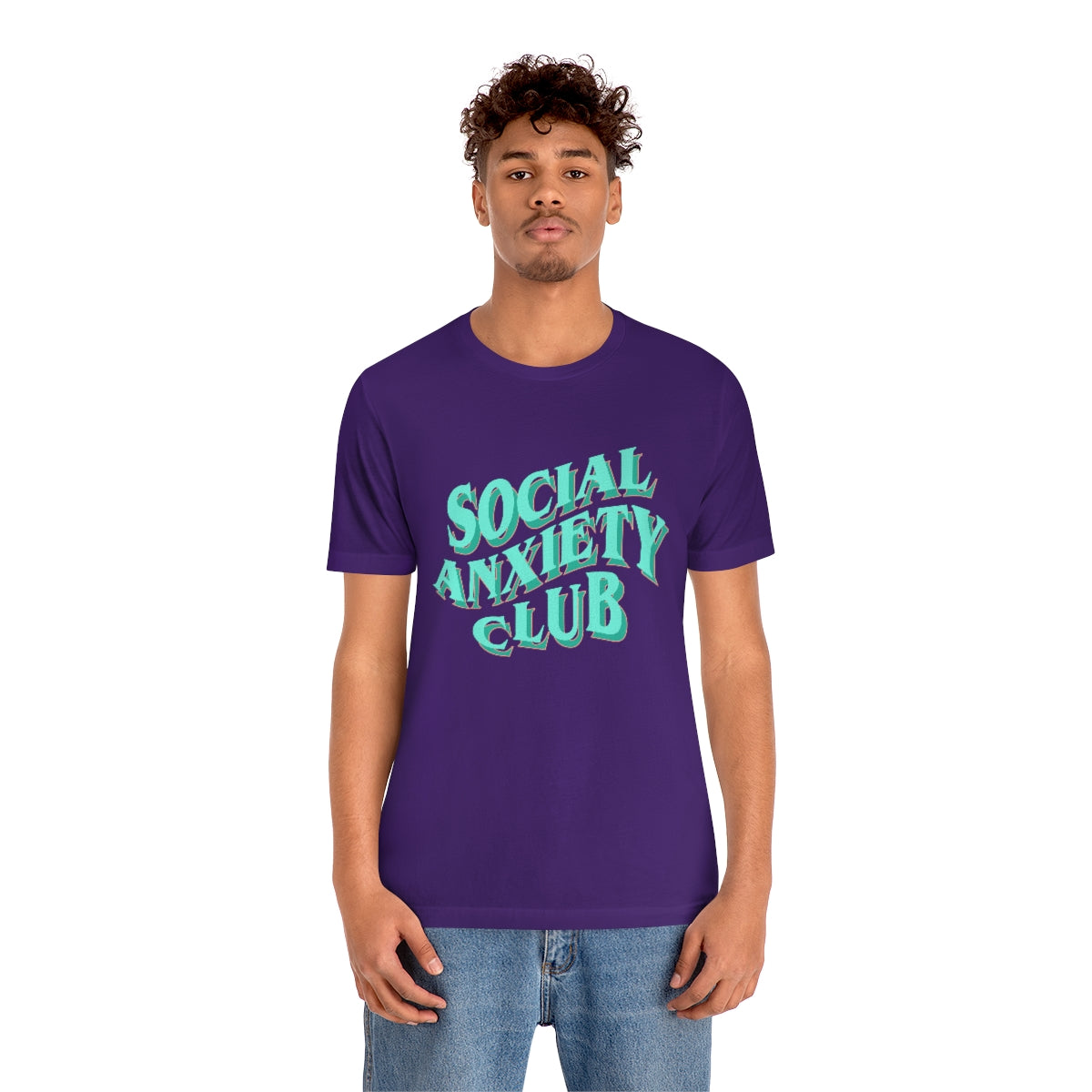 Social Anxiety Club Teal 3D Print Unisex Jersey Short Sleeve Tee