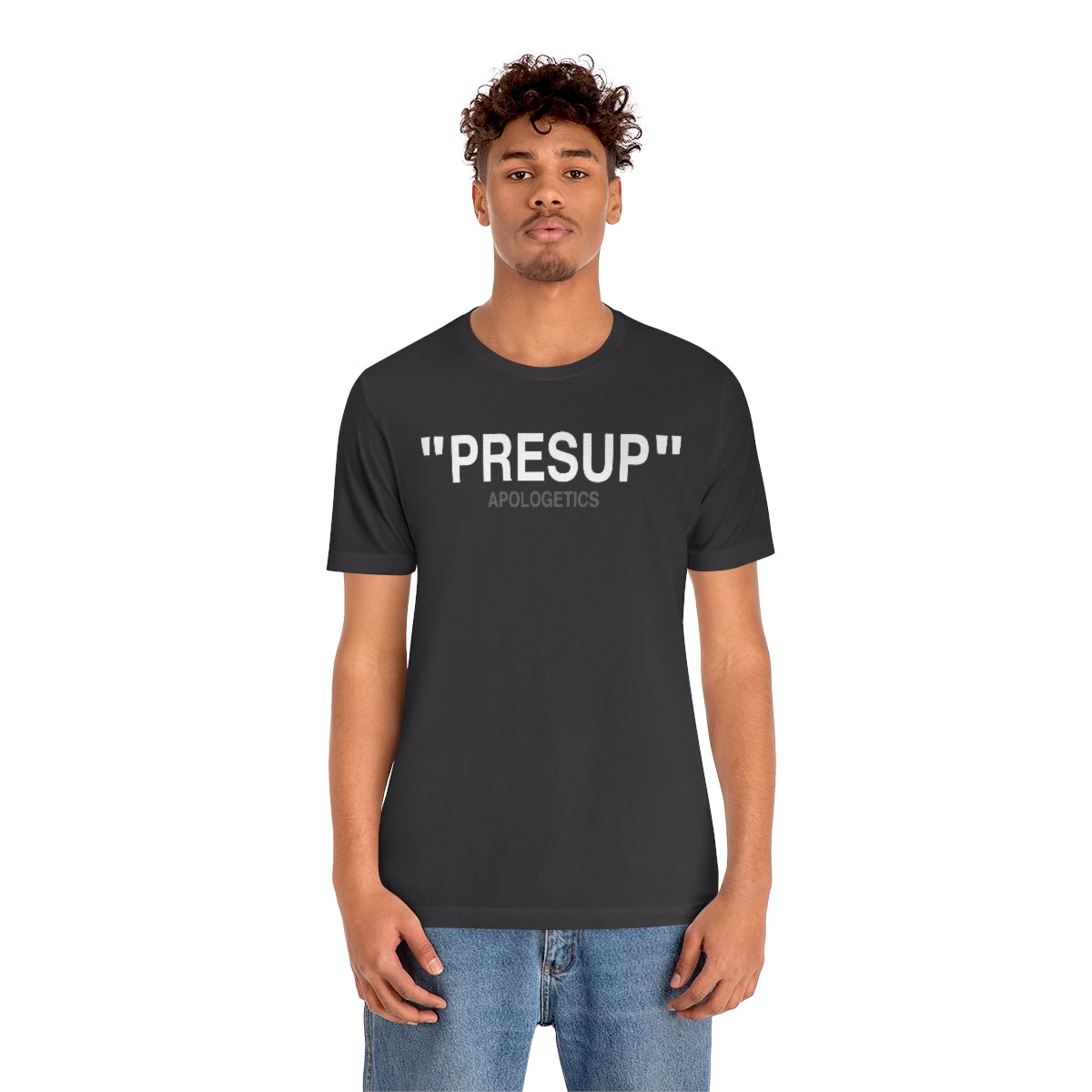 Gospel Affiliated Presup White Print Unisex Jersey Short Sleeve Tee