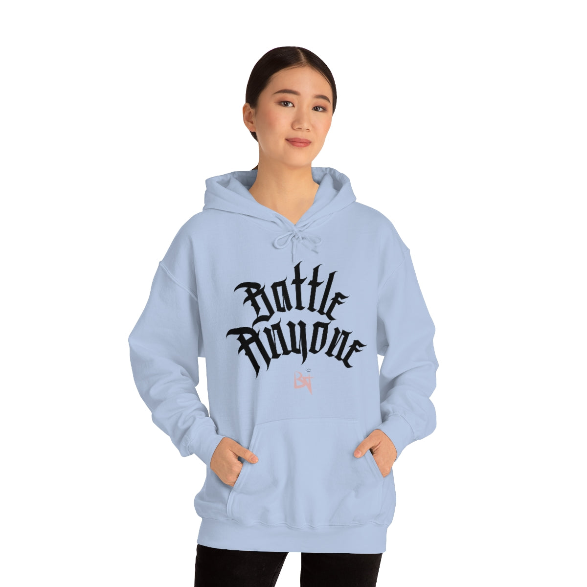 Battle Anyone Word Font Unisex Heavy Blend™ Hooded Sweatshirt