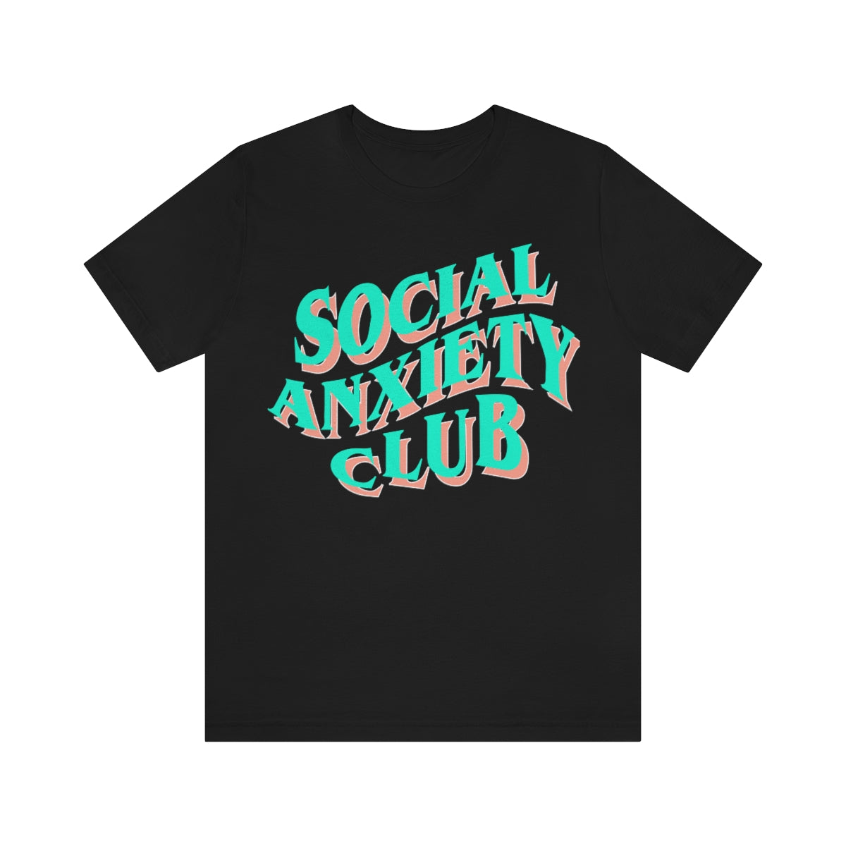 Social Anxiety Club Teal Peach 3D Print Unisex Jersey Short Sleeve Tee