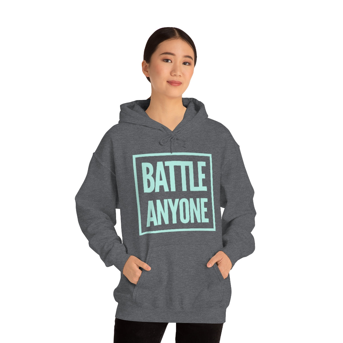 Battle Anyone Word Box Mint Print Unisex Heavy Blend™ Hooded Sweatshirt