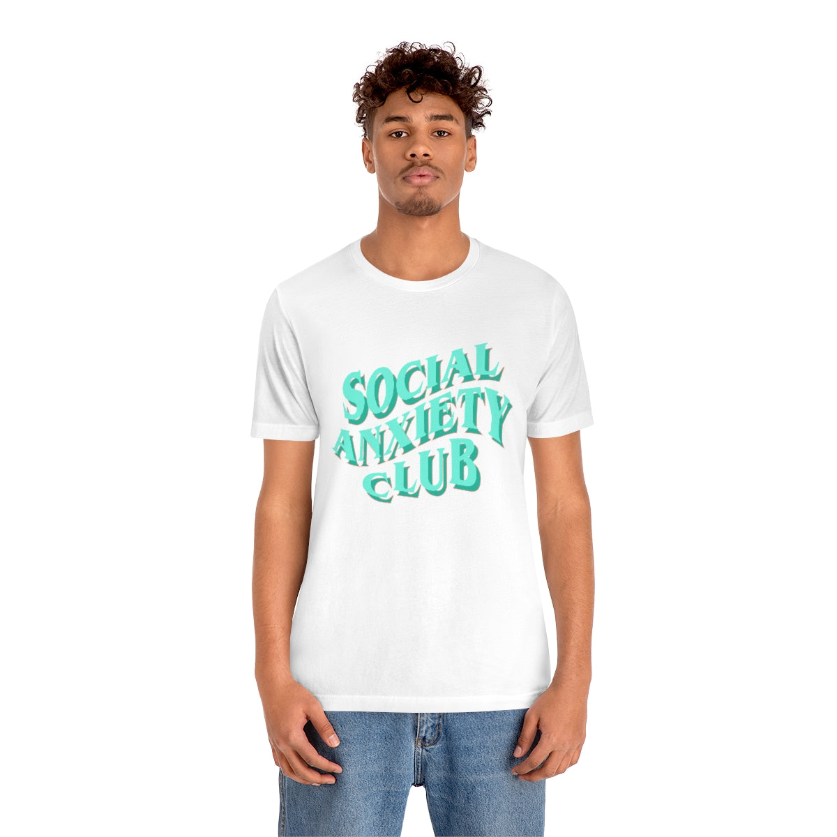 Social Anxiety Club Teal 3D Print Unisex Jersey Short Sleeve Tee