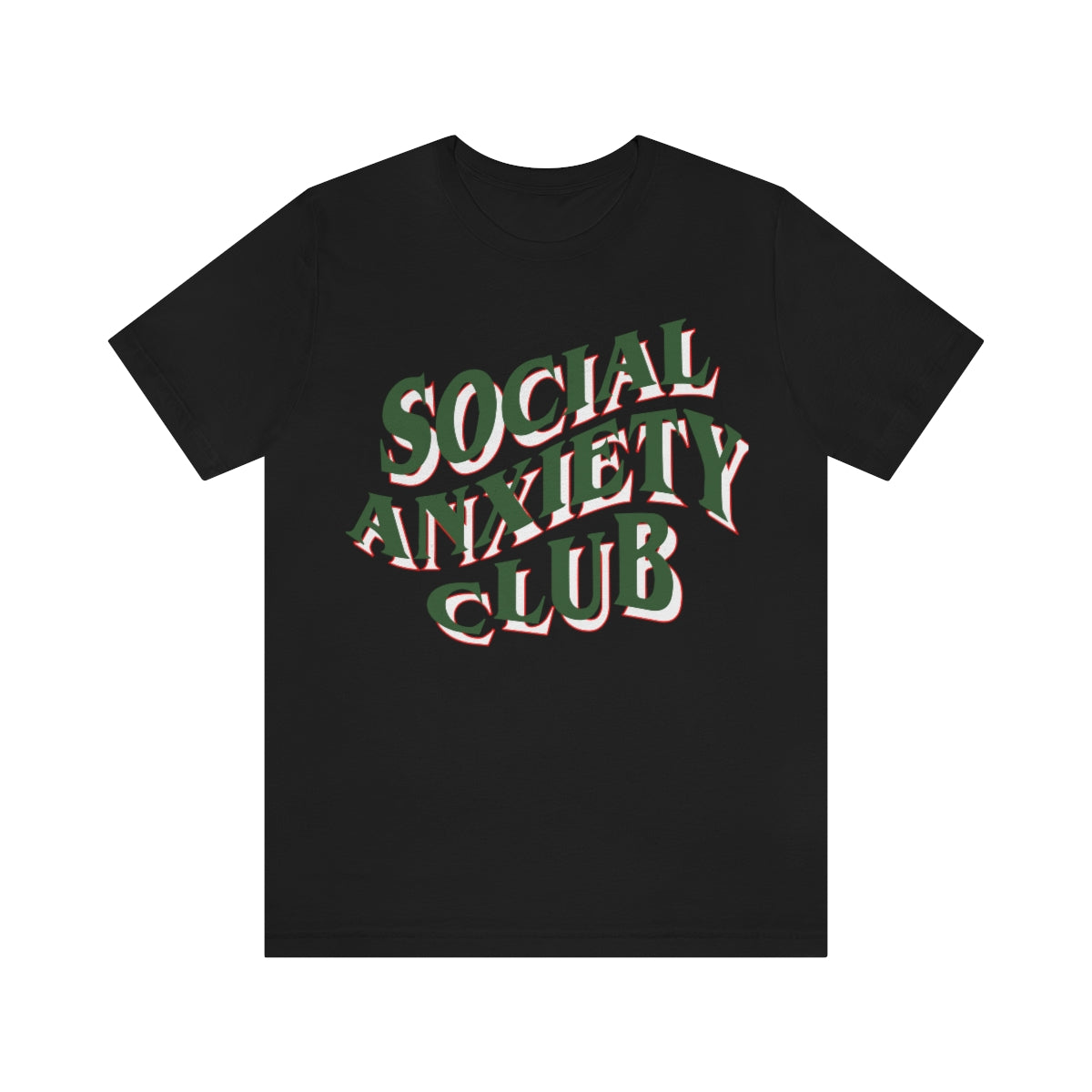 Social Anxiety Club Green 3D Print Unisex Jersey Short Sleeve Tee