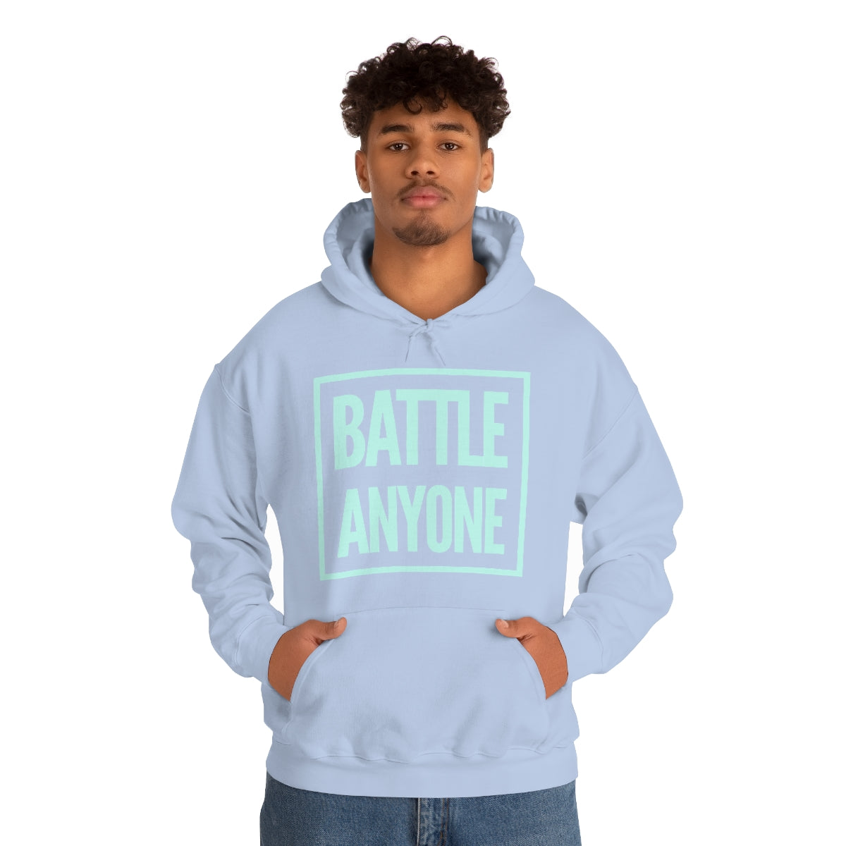 Battle Anyone Word Box Mint Print Unisex Heavy Blend™ Hooded Sweatshirt