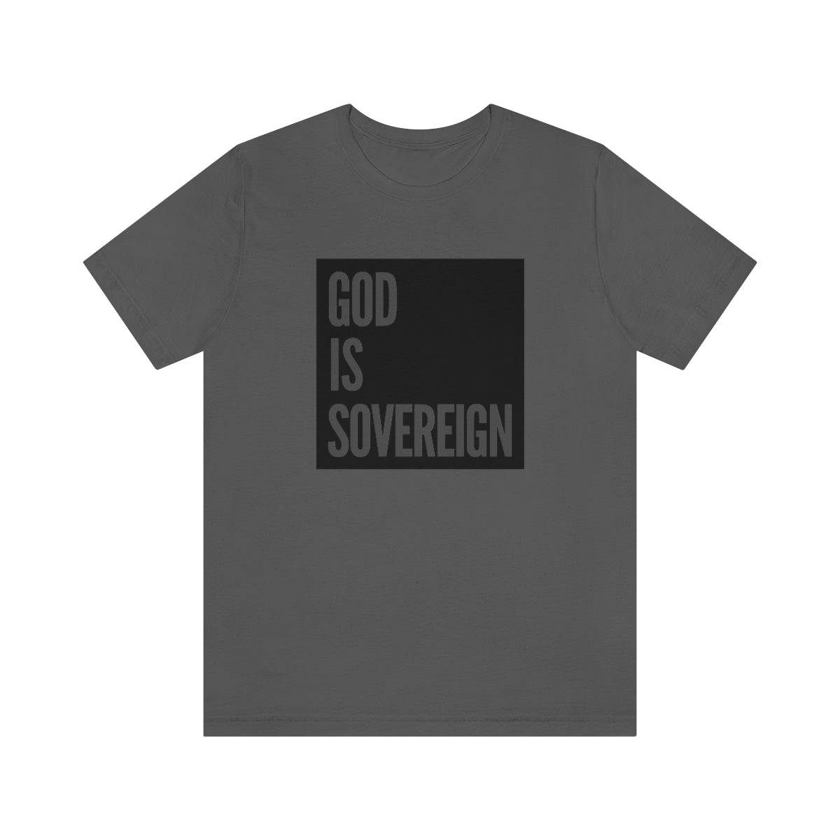 Gospel Affiliated God Is Sovereign Black Box Unisex Jersey Short Sleeve Tee