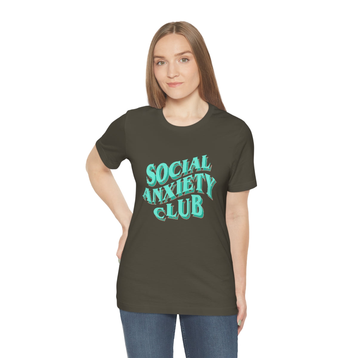 Social Anxiety Club Teal 3D Print Unisex Jersey Short Sleeve Tee