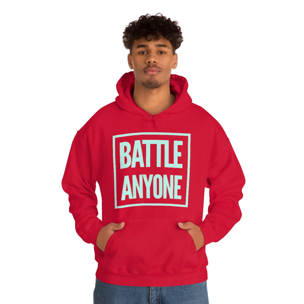 Battle Anyone Word Box Mint Print Unisex Heavy Blend™ Hooded Sweatshirt