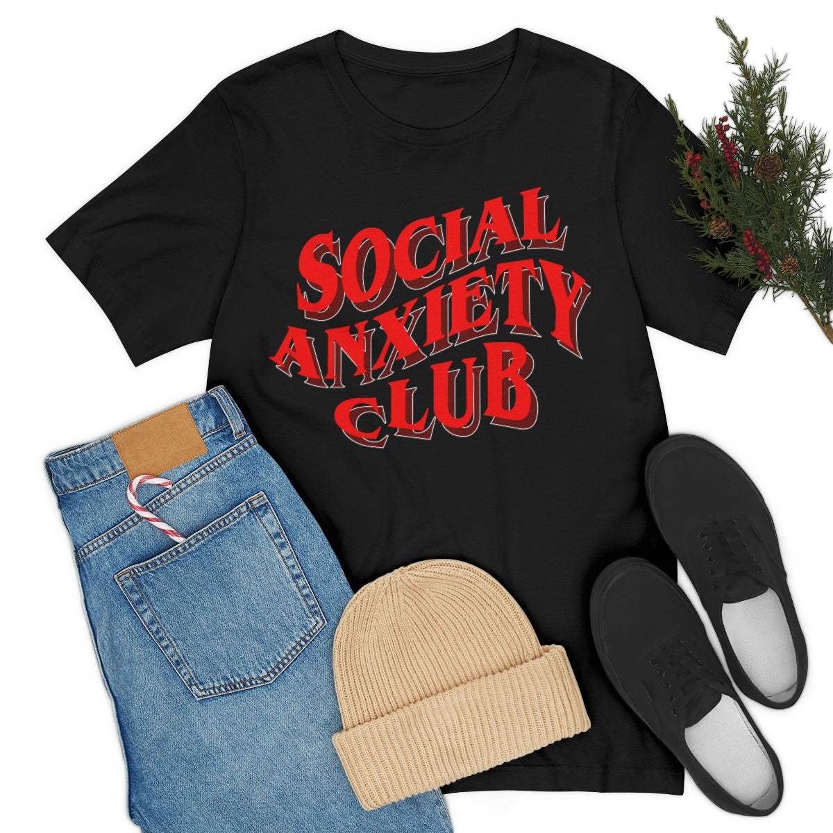 Social Anxiety Club Red 3D Print Unisex Jersey Short Sleeve Tee