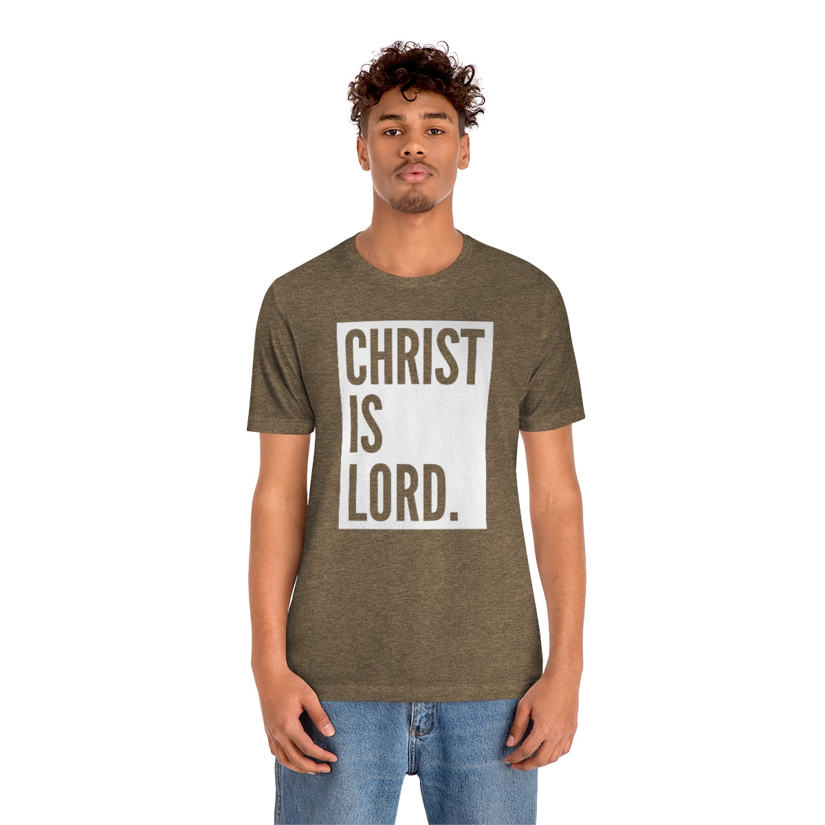 Gospel Affiliated Christ Is Lord Large Design Unisex Jersey Short Sleeve Tee