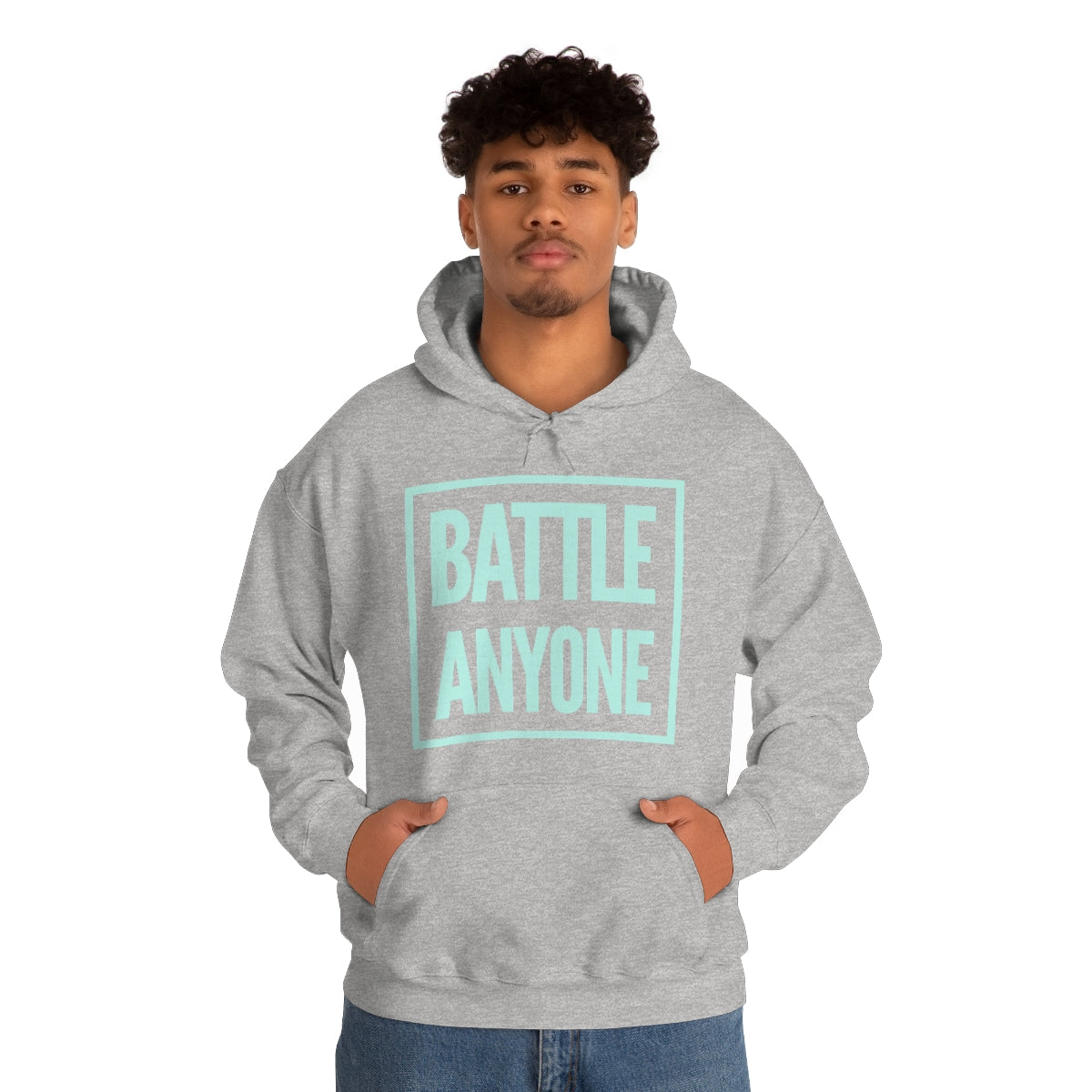 Battle Anyone Word Box Mint Print Unisex Heavy Blend™ Hooded Sweatshirt