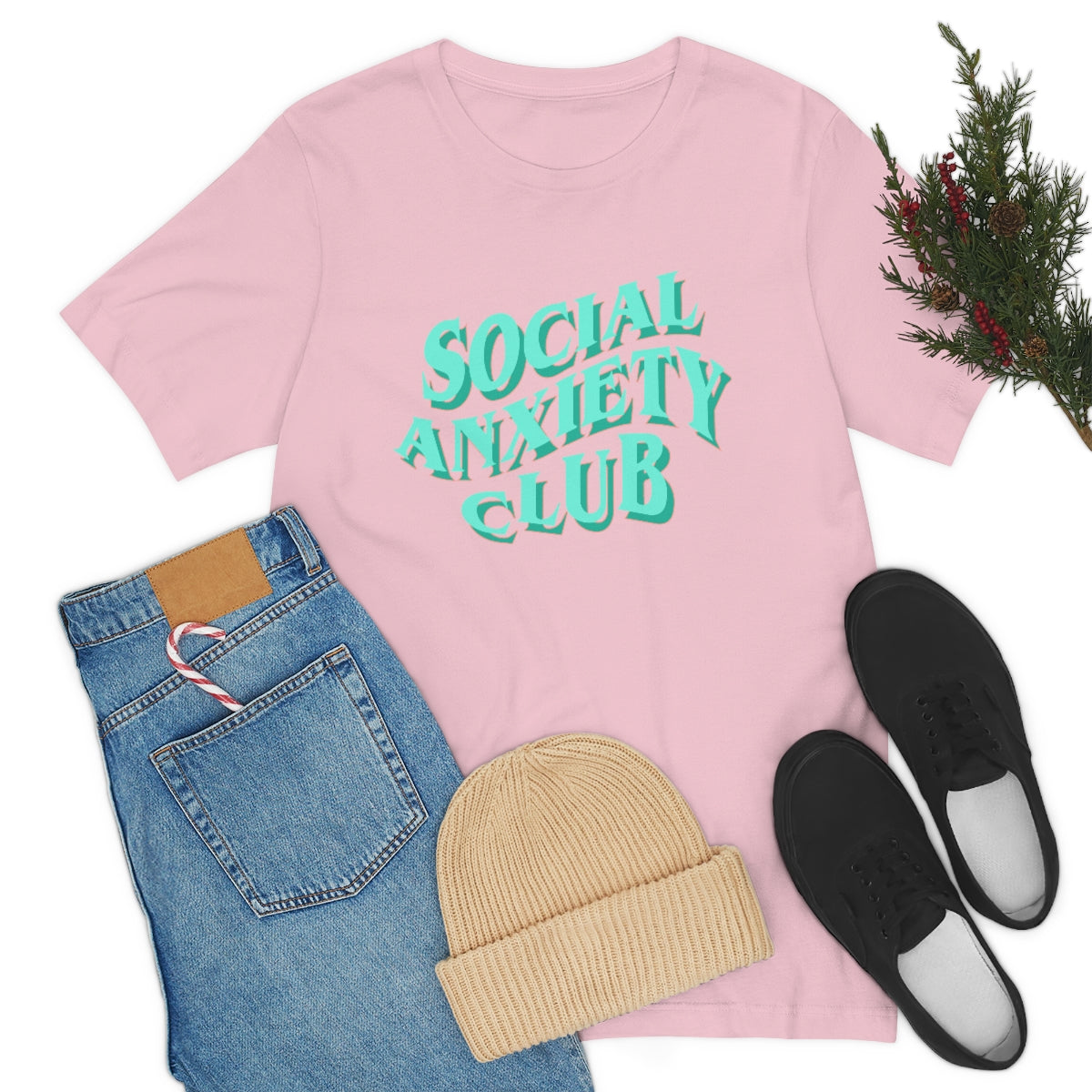 Social Anxiety Club Teal 3D Print Unisex Jersey Short Sleeve Tee