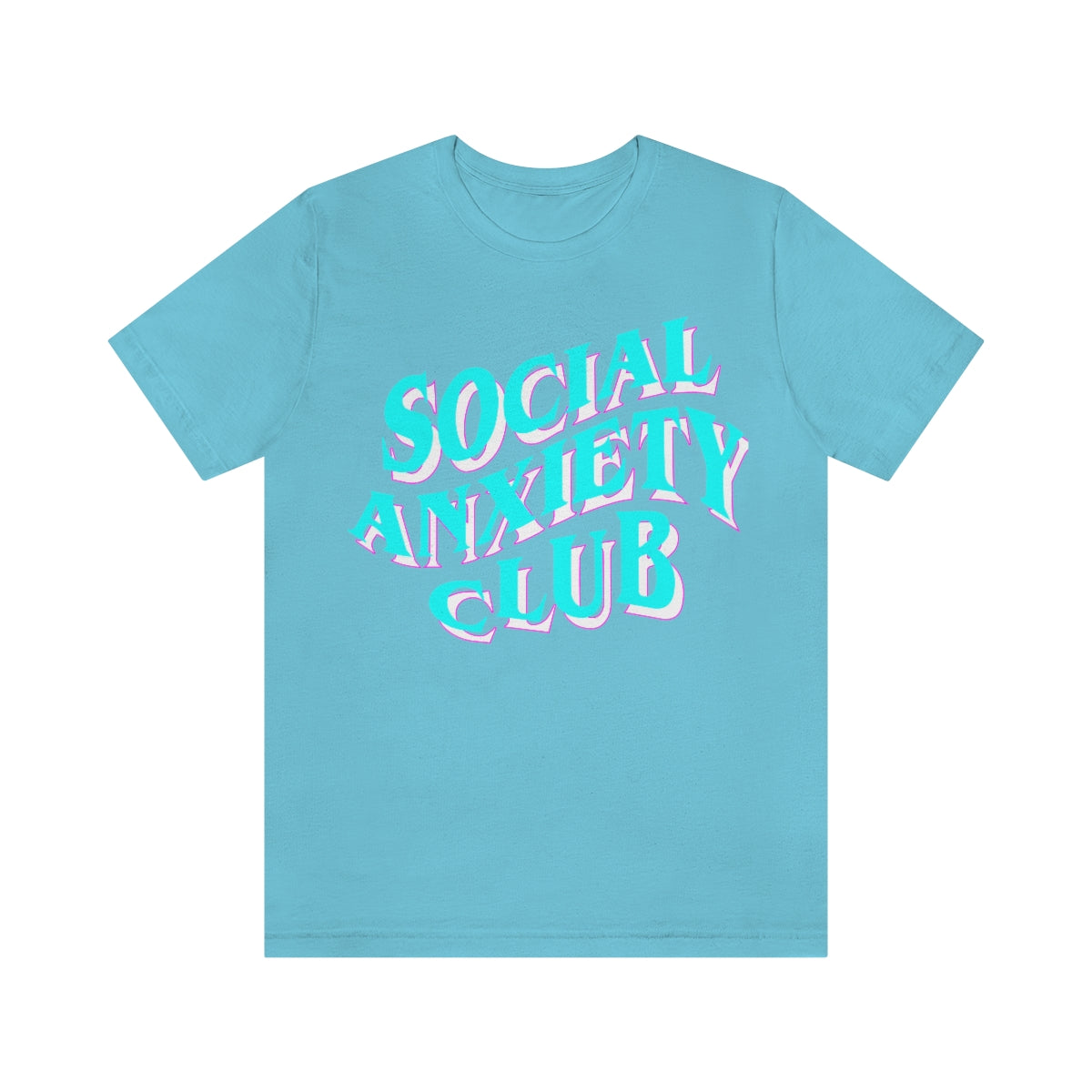 Social Anxiety Club Aqua Pink 3D Print  Unisex Jersey Short Sleeve Tee