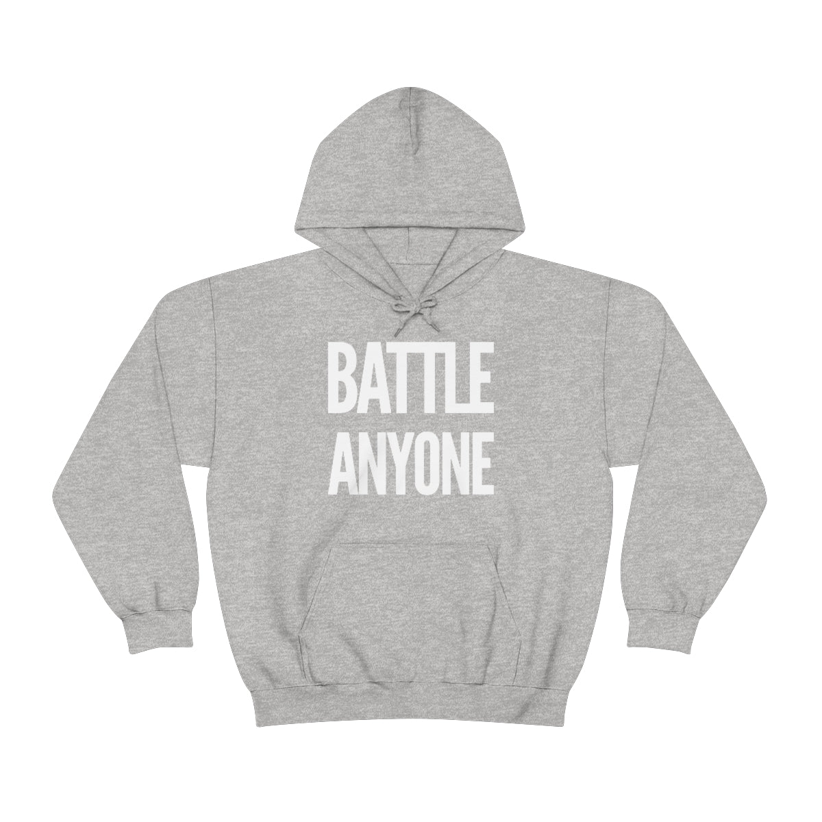 Battle Anyone Word White Print Unisex Heavy Blend™ Hooded Sweatshirt