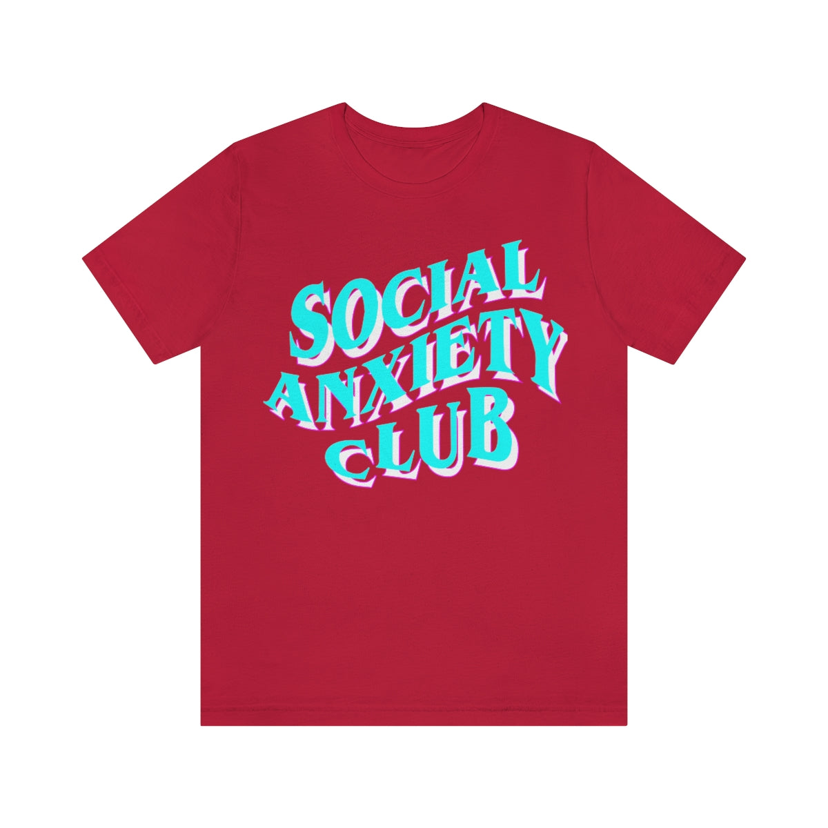 Social Anxiety Club Aqua Pink 3D Print  Unisex Jersey Short Sleeve Tee