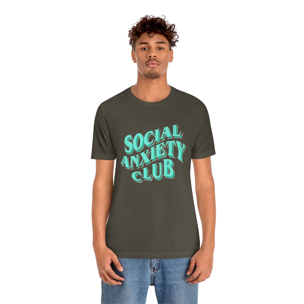 Social Anxiety Club Teal 3D Print Unisex Jersey Short Sleeve Tee