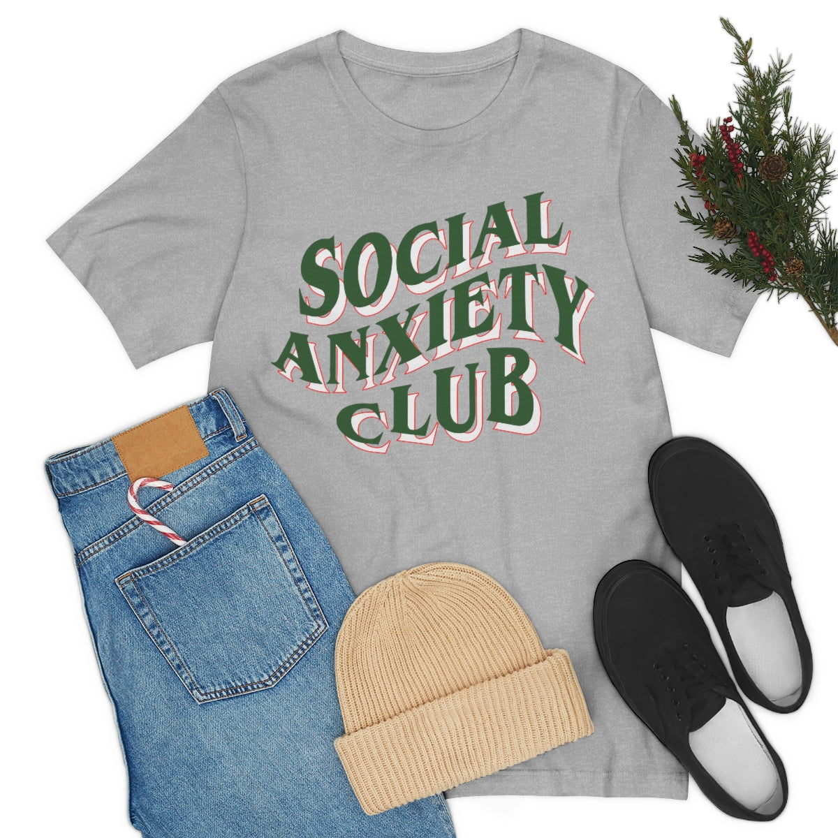 Social Anxiety Club Green 3D Print Unisex Jersey Short Sleeve Tee