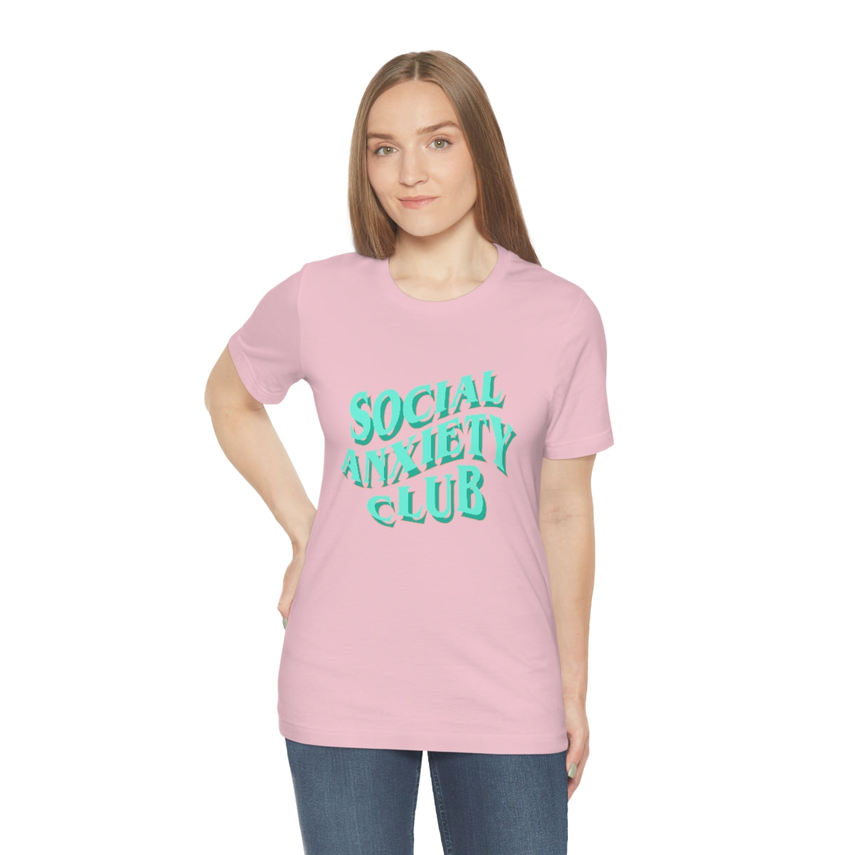 Social Anxiety Club Teal 3D Print Unisex Jersey Short Sleeve Tee